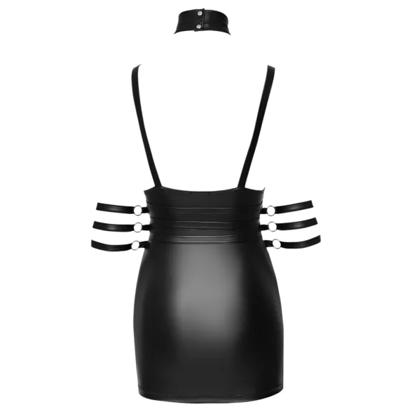 Cottelli Bondage - mini haljina s ovratnikom - sjajna - crna - XL