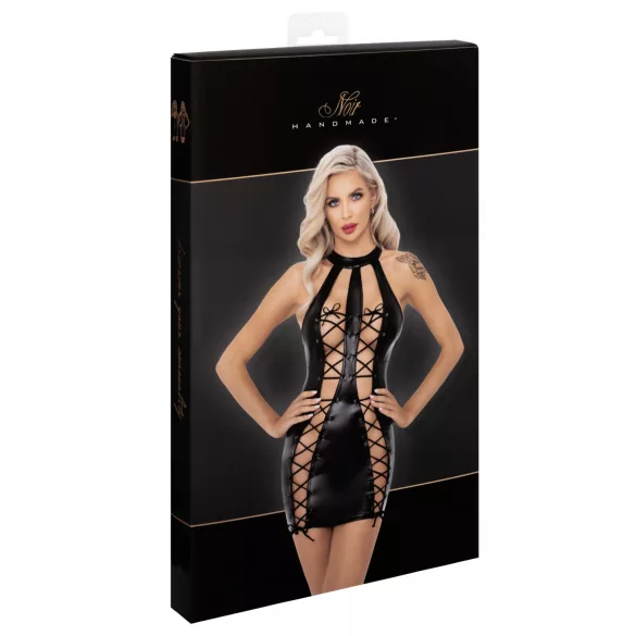 Noir - posebna mini haljina s vezicama (crna) - M