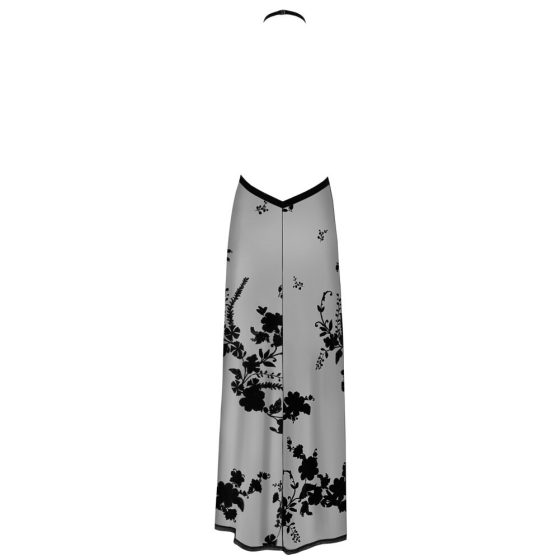 Noir - prozirna maksi haljina s cvjetnim uzorkom (crna)