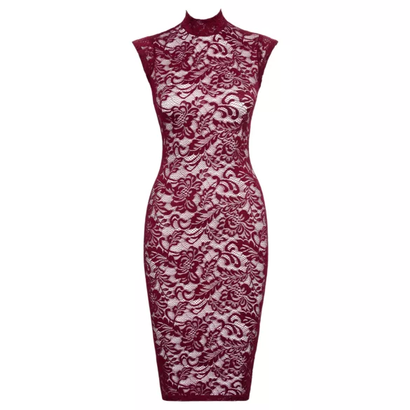 Cottelli - čipkasta prozirna haljina - bordo