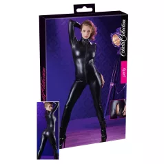 Cottelli - sjajni kombinezon s dugim rukavima - crni