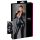 Cottelli Plus Size - sjajni dugonog rukavima party kombinezon (crni) - 3XL
