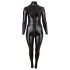 Cottelli Plus Size - sjajni dugonog rukavima party kombinezon (crni) - 3XL
