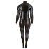 Cottelli Plus Size - sjajni dugonog rukavima party kombinezon (crni) - 3XL
