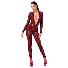 Noir Kink Royal - prozirni bodystocking - crvena