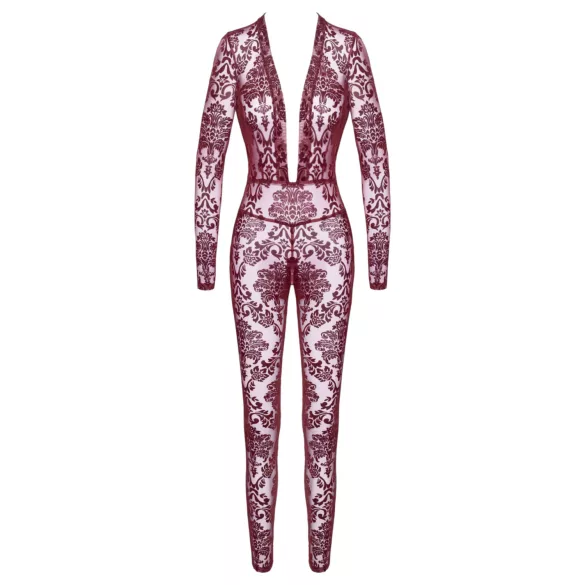 Noir Kink Royal - prozirni bodystocking - crvena