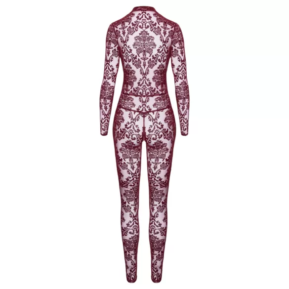 Noir Kink Royal - prozirni bodystocking - crvena