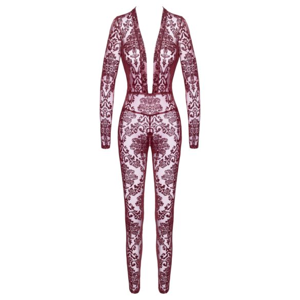 Noir Kink Royal - prozirni bodystocking - crvena - L