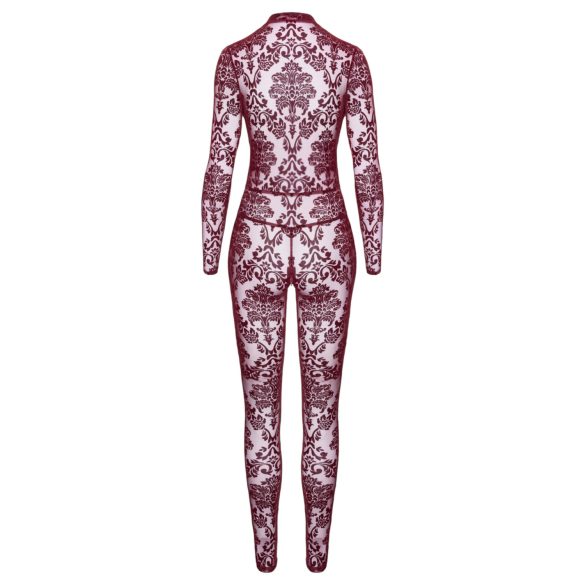 Noir Kink Royal - prozirni bodystocking - crvena - L