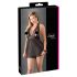 Cottelli Plus Size - lepršavi čipkasti babydoll (crni) - 3XL
