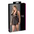 Cottelli Plus Size - lepršavi čipkasti babydoll (crni) - 4XL