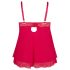 Cottelli Plus Size - crvena čipkasta babydoll haljina - 3XL