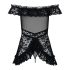 Obsessive Flores - volan baby doll i tanga (crna)