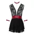 Cottelli Bondage - čipkasta babydoll haljina s ovratnikom (crna)