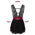 Cottelli Bondage - čipkasta babydoll haljina s ovratnikom (crna)