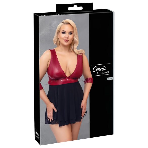 Cottelli Bondage Plus Size - crvena babydoll haljina