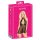 Kissable - čipkasti babydoll s ovratnikom (crna) - L/XL