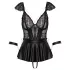 Cottelli Bondage - čipkasta mini haljina s lisicama (crna) - L