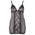 Cottelli Plus Size - prozirna spavaćica s čipkom - crna