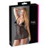 Cottelli Plus Size - crna čipkasta prozirna spavaćica - 3XL