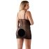 Cottelli Plus Size - crna čipkasta prozirna spavaćica - 3XL