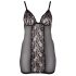 Cottelli Plus Size - crna čipkasta prozirna spavaćica - 3XL