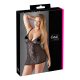 Cottelli Plus Size - crna čipkasta prozirna spavaćica - 4XL