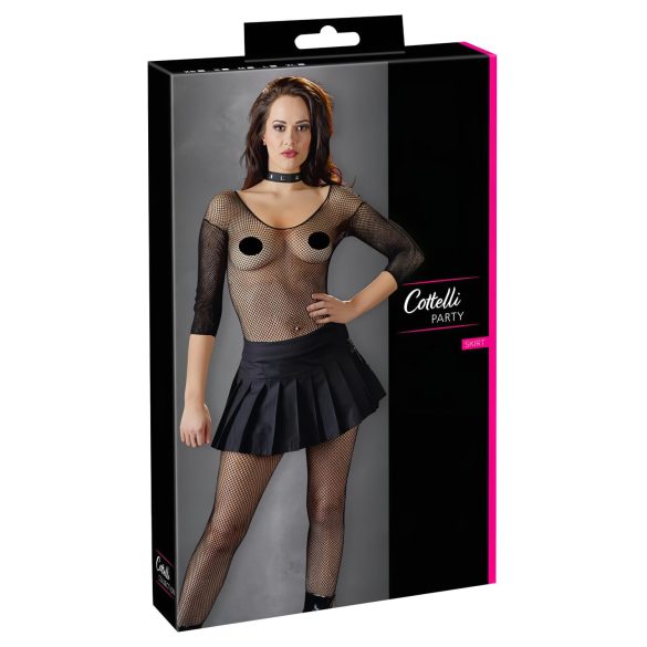 Cottelli - Nabrana mini suknja (crna) - XL