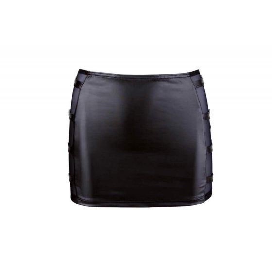 Cottelli - sjajna mini suknja s kopčom (crna) - L