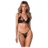 Obsessive Keira Lise - sjajni set grudnjaka - crna - L/XL