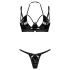 Obsessive Keira Lise - sjajni set grudnjaka - crna - L/XL