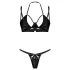 Obsessive Keira Lise - sjajni set grudnjaka - crna - L/XL