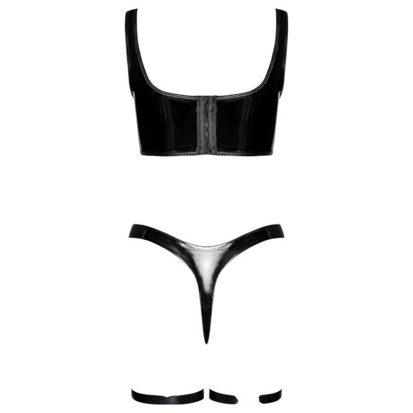 Black Level - lakirani set haljina (crna)