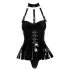 Black Level - seksi body s ovratnikom - crno - L