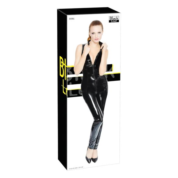 Black Level - sjajni kombinezon s patentom (crni) - M