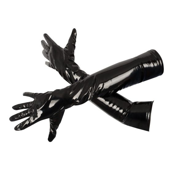 Black Level - rukavice od sjajnog laka (crne) - L