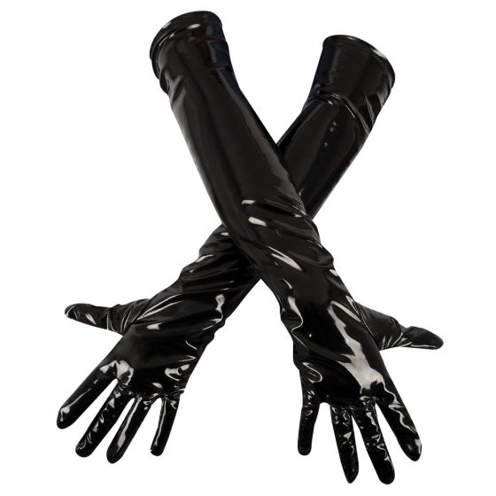 Black Level - rukavice od sjajnog laka (crne) - L