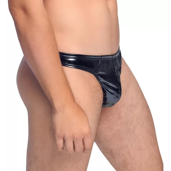 Black Level - muški tanga klasičnog kroja - lakirani crni - L
