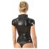 LATEX - ženska majica s patentnim zatvaračem, kratkih rukava (crna) - 2XL