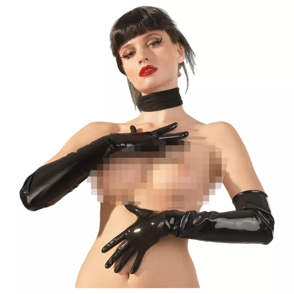 LATEX - duge unisex rukavice - crne - M