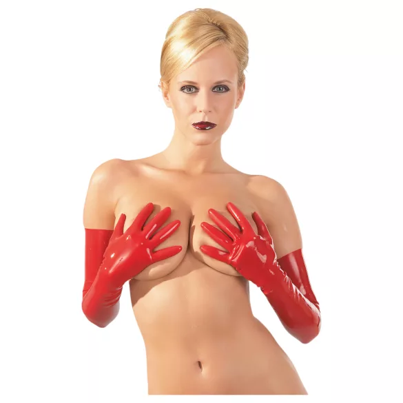 LATEX - duge unisex rukavice - crvene - L