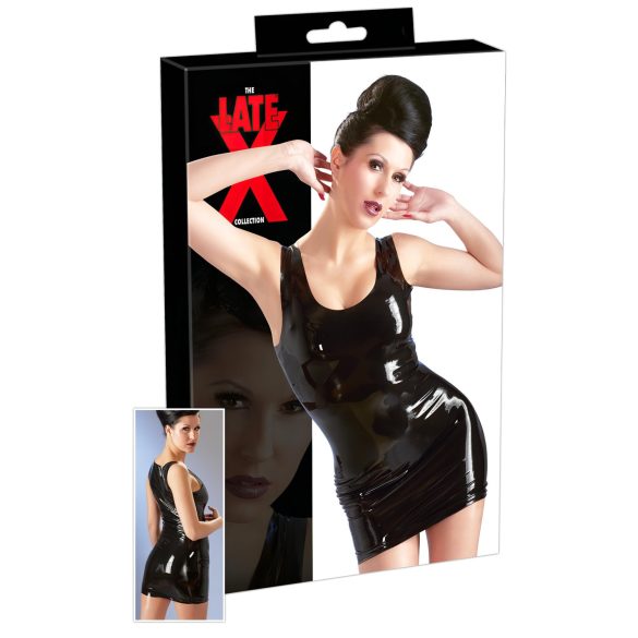 LATEX - bezrukavna minihaljina (crna) - L