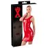 LATEX - bez rukava, lateks mini haljina (crvena) - 2XL