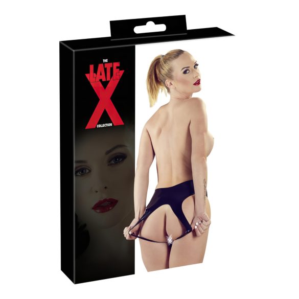 LATEX - potpuno otvorene ženske gaćice - crne (S-L)