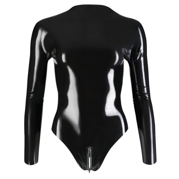 LATEX - dugorukavni ženski bodi (crni) - 2XL