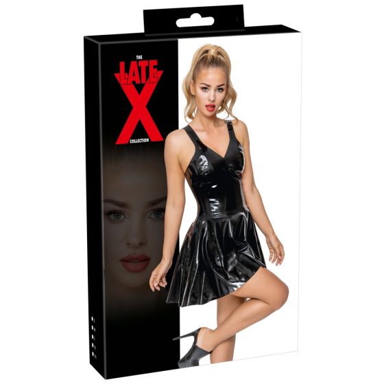 LATEX - mini haljina sa suknjom na volane (crna) - M