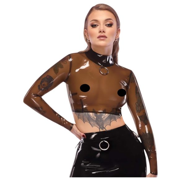 LATEX - prozirni latex top (prozirno-crni) - XL