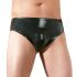 LATEX - muške gaćice s unutarnjim analnim dildom (crne) - XL