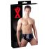 LATEX - muške gaćice s unutarnjim konusnim analnim dildom (crne) - XL