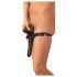 Latex - vanjski i unutarnji dildo - crna (S-L)